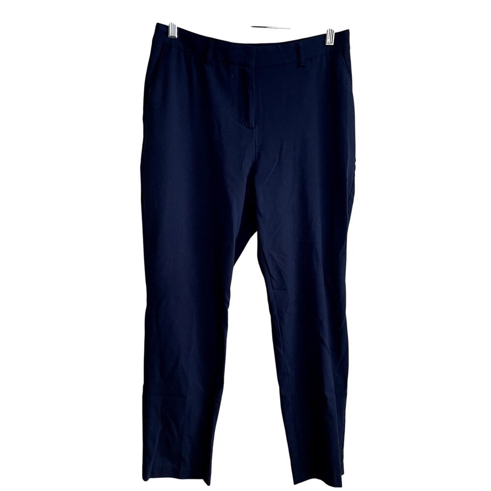 Tahari ASL navy blue pants pockets women's size 10 casual trousers